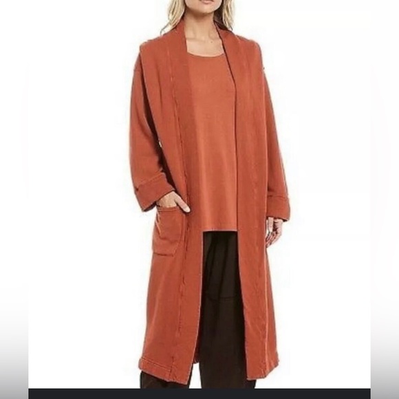 bryn Walker Jackets & Blazers - Bryn Walker Women's Didion Bamboo Organic Cotton Blend Long Cardigan Coat Large